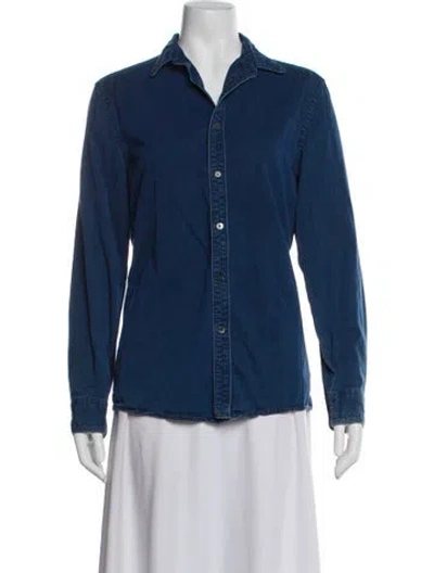 Pre-owned Acne Studios Long Sleeve Button-up Top In Blue