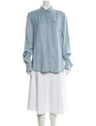 Pre-owned Acne Studios Long Sleeve Button-up Top In Blue