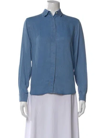 Pre-owned Acne Studios Long Sleeve Button-up Top In Blue
