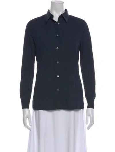 Pre-owned Acne Studios Long Sleeve Button-up Top In Blue