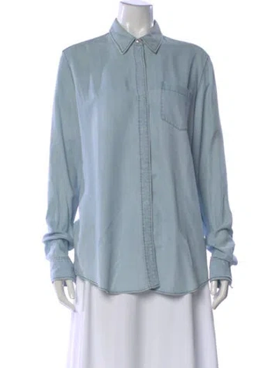 Pre-owned Acne Studios Long Sleeve Button-up Top In Blue