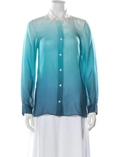 Pre-owned Acne Studios Long Sleeve Button-up Top In Blue