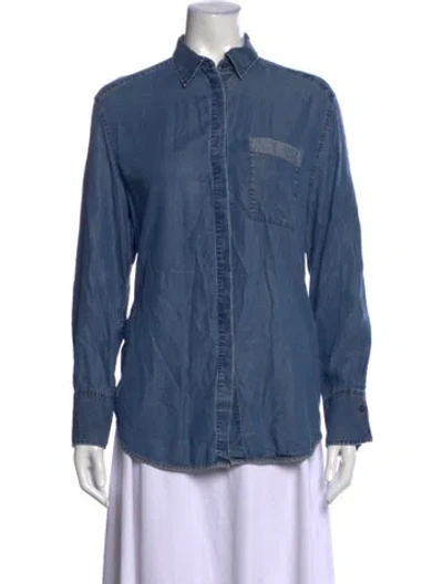 Pre-owned Acne Studios Long Sleeve Button-up Top In Blue