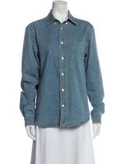 Pre-owned Acne Studios Long Sleeve Button-up Top In Blue