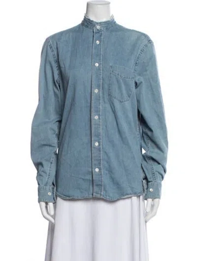 Pre-owned Acne Studios Long Sleeve Button-up Top In Blue