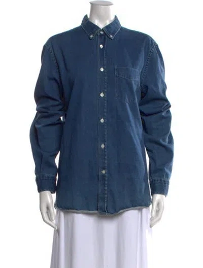 Pre-owned Acne Studios Long Sleeve Button-up Top In Blue