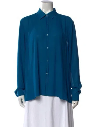 Pre-owned Acne Studios Long Sleeve Button-up Top In Blue