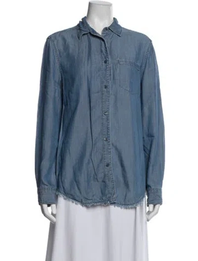 Pre-owned Acne Studios Long Sleeve Button-up Top In Blue