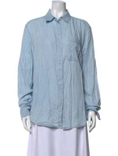 Pre-owned Acne Studios Long Sleeve Button-up Top In Blue