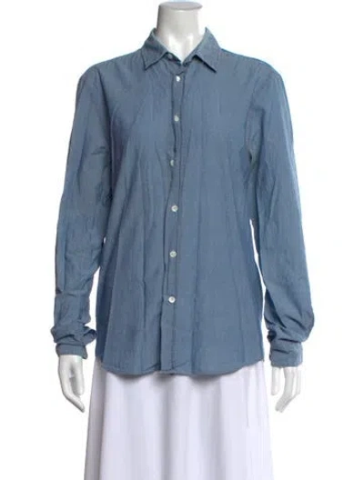 Pre-owned Acne Studios Long Sleeve Button-up Top In Blue