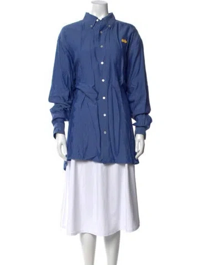 Pre-owned Acne Studios Long Sleeve Button-up Top In Blue