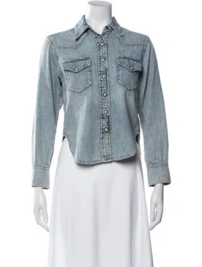 Pre-owned Acne Studios Long Sleeve Button-up Top In Blue