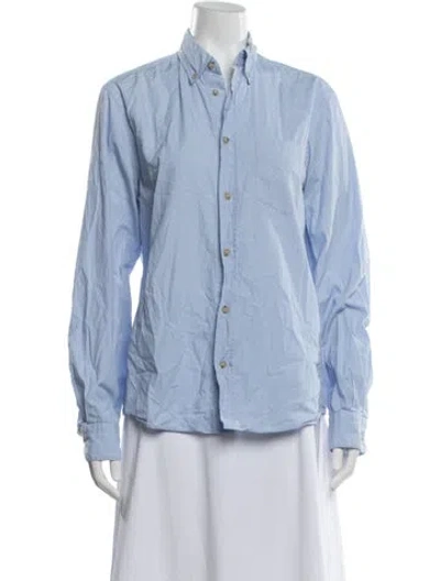 Pre-owned Acne Studios Long Sleeve Button-up Top In Blue