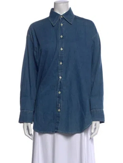 Pre-owned Acne Studios Long Sleeve Button-up Top In Blue