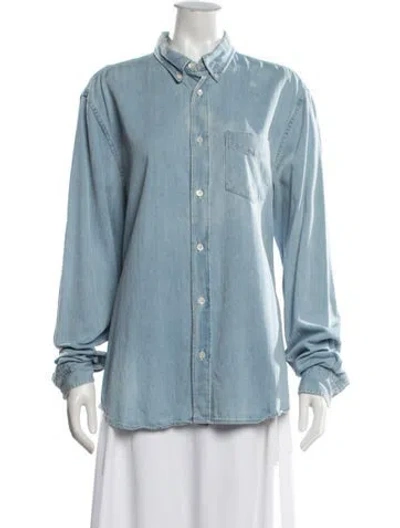 Pre-owned Acne Studios Long Sleeve Button-up Top In Blue