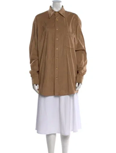 Pre-owned Acne Studios Long Sleeve Button-up Top In Brown