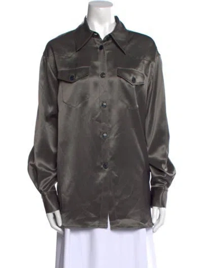 Pre-owned Acne Studios Long Sleeve Button-up Top In Gray