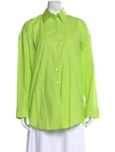 Pre-owned Acne Studios Long Sleeve Button-up Top In Green