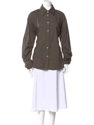 Pre-owned Acne Studios Long Sleeve Button-up Top In Green
