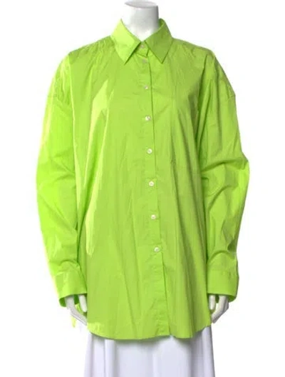 Pre-owned Acne Studios Long Sleeve Button-up Top In Green