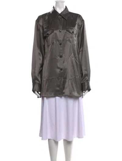 Pre-owned Acne Studios Long Sleeve Button-up Top In Grey