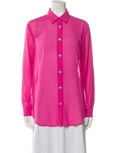 Pre-owned Acne Studios Long Sleeve Button-up Top In Pink