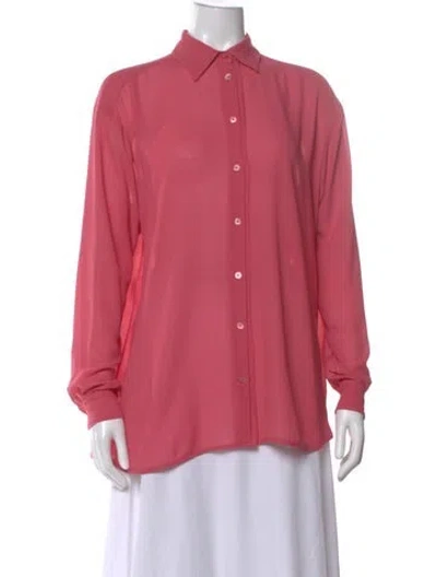 Pre-owned Acne Studios Long Sleeve Button-up Top In Pink