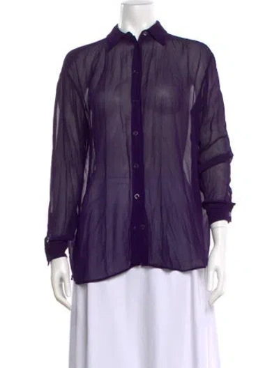 Pre-owned Acne Studios Long Sleeve Button-up Top In Purple