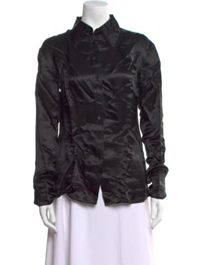 Pre-owned Acne Studios Long Sleeve Button-up Top W/ Tags In Black