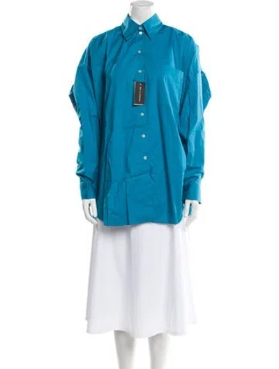 Pre-owned Acne Studios Long Sleeve Button-up Top W/ Tags In Blue