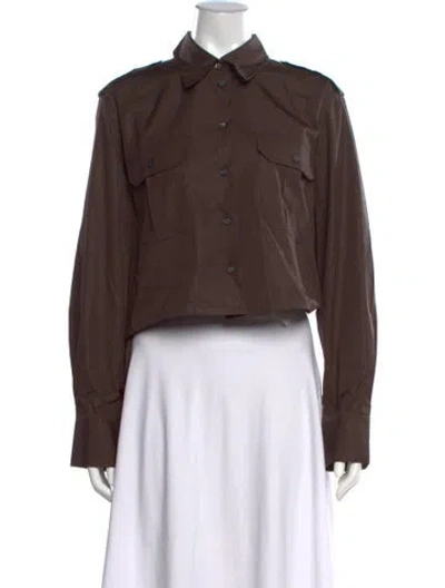 Pre-owned Acne Studios Long Sleeve Button-up Top W/ Tags In Brown