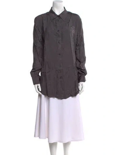 Pre-owned Acne Studios Long Sleeve Button-up Top W/ Tags In Gray