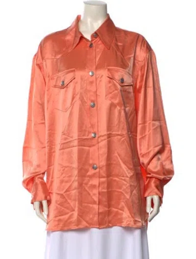 Pre-owned Acne Studios Long Sleeve Button-up Top W/ Tags In Orange