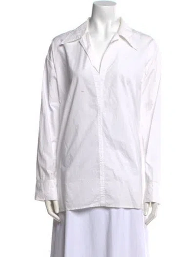 Pre-owned Acne Studios Long Sleeve Button-up Top In White
