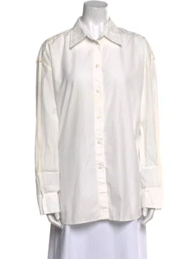 Pre-owned Acne Studios Long Sleeve Button-up Top In White