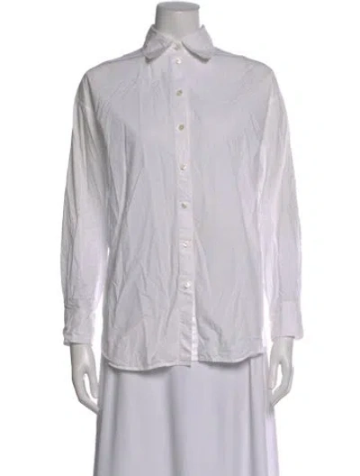 Pre-owned Acne Studios Long Sleeve Button-up Top In White