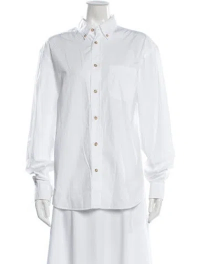 Pre-owned Acne Studios Long Sleeve Button-up Top In White