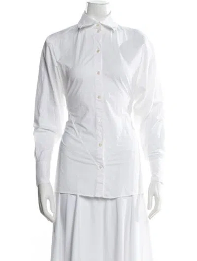 Pre-owned Acne Studios Long Sleeve Button-up Top In White