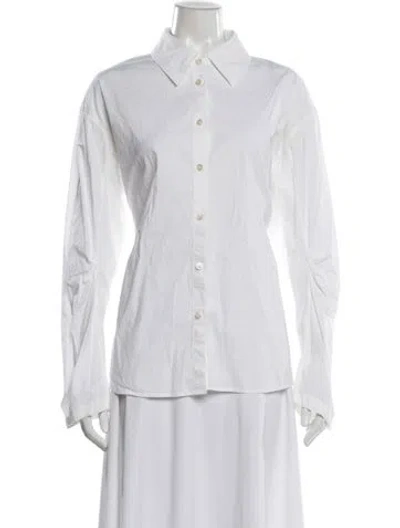 Pre-owned Acne Studios Long Sleeve Button-up Top In White