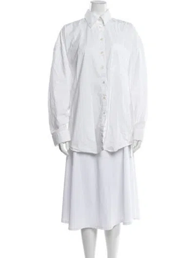 Pre-owned Acne Studios Long Sleeve Button-up Top In White