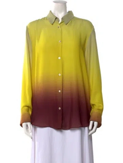 Pre-owned Acne Studios Long Sleeve Button-up Top In Yellow