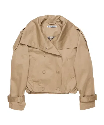 Acne Studios Long Sleeve Casual Jacket In Brown