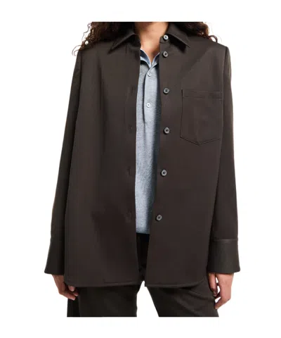 Acne Studios Long Sleeve Casual Jacket In Brown