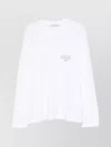 Acne Studios Long Sleeve Crew Neck Logo T-shirt With Pocket In White