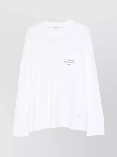 ACNE STUDIOS LONG SLEEVE CREW NECK LOGO T-SHIRT WITH POCKET