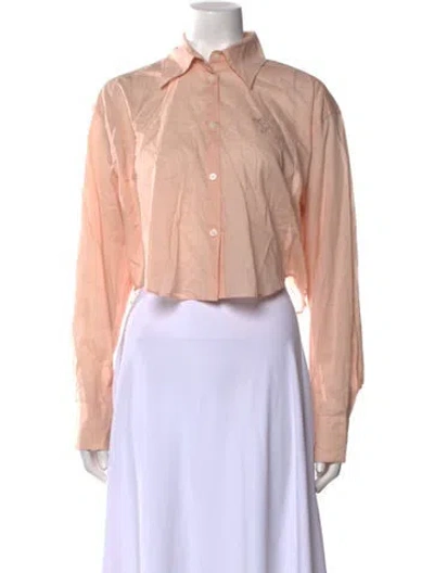 Pre-owned Acne Studios Long Sleeve Crop Top In Orange