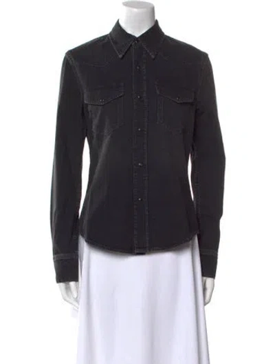 Pre-owned Acne Studios Long Sleeve Denim Shirt In Black