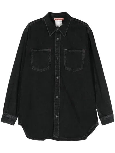 Acne Studios Corduroy Button-up Shirt In Black