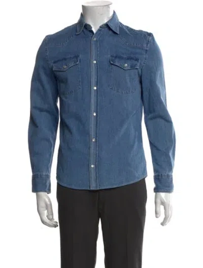 Pre-owned Acne Studios Long Sleeve Denim Shirt In Blue