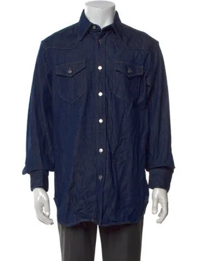 Pre-owned Acne Studios Long Sleeve Denim Shirt In Blue
